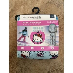Girls' Hello Kitty Warm Underwear With Stretch Size Large NWT Snowy Winter